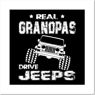 Real Grandpas Drive Jeeps Father's Day Gift Papa Jeep Posters and Art